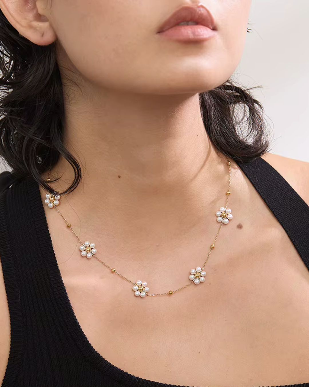 Where Starlight Falls | Imitation Pearl 18ct PVD Gold-Plated Necklace