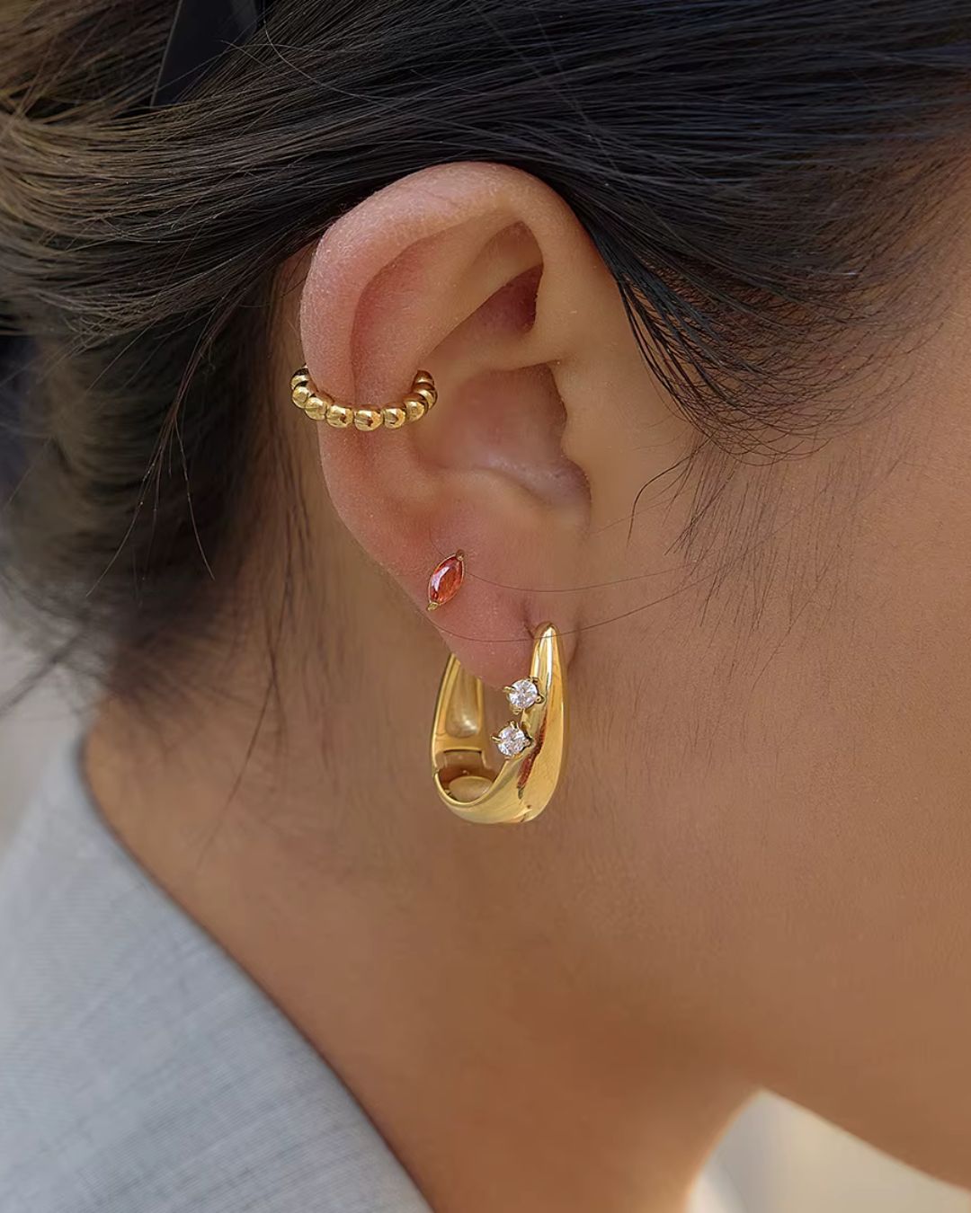 The Golden Orbit | Zircon 18ct PVD Gold-Plated Hoop Earrings