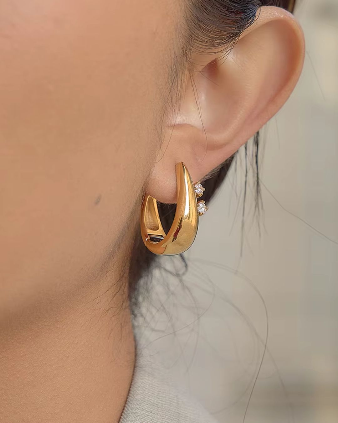 The Golden Orbit | Zircon 18ct PVD Gold-Plated Hoop Earrings