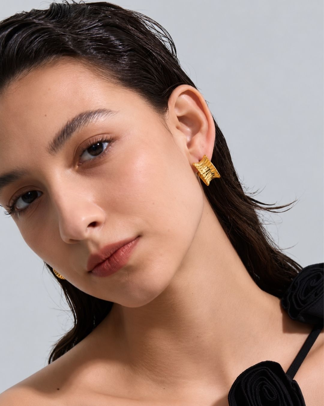 Sunlit Cove | Sculptural 18ct PVD Gold-Plated Hoop Earrings