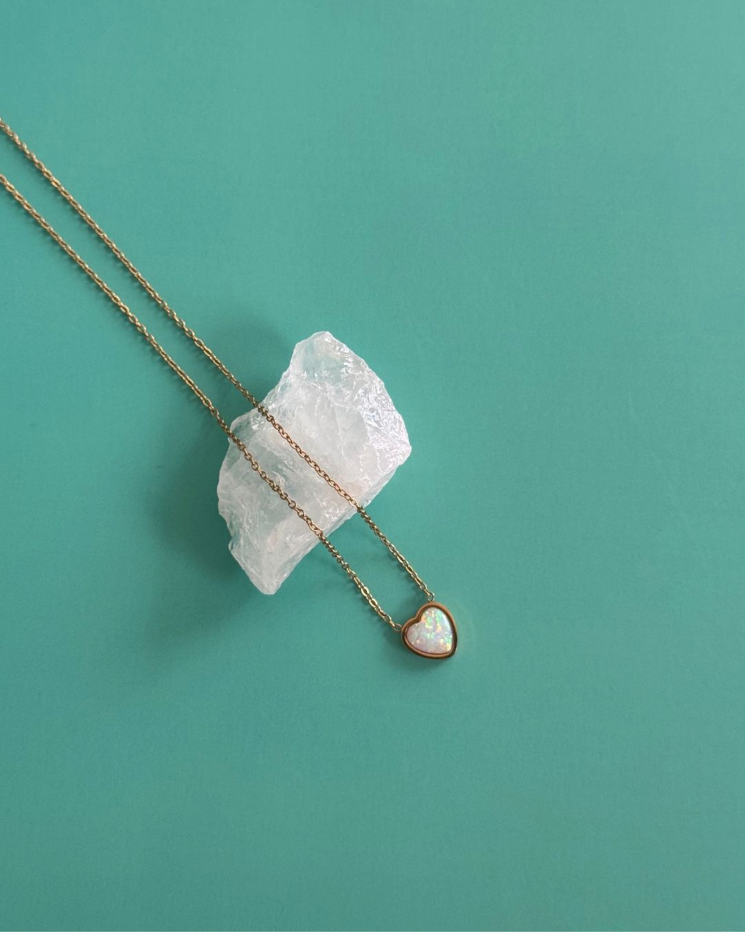 The Heart of Stars | Australian Opal 18ct PVD Gold-Plated Pendant Necklace