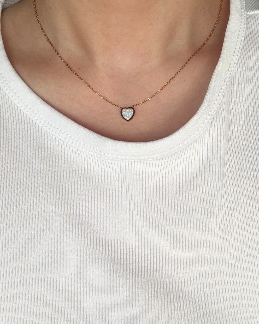 The Heart of Stars | Australian Opal 18ct PVD Gold-Plated Pendant Necklace