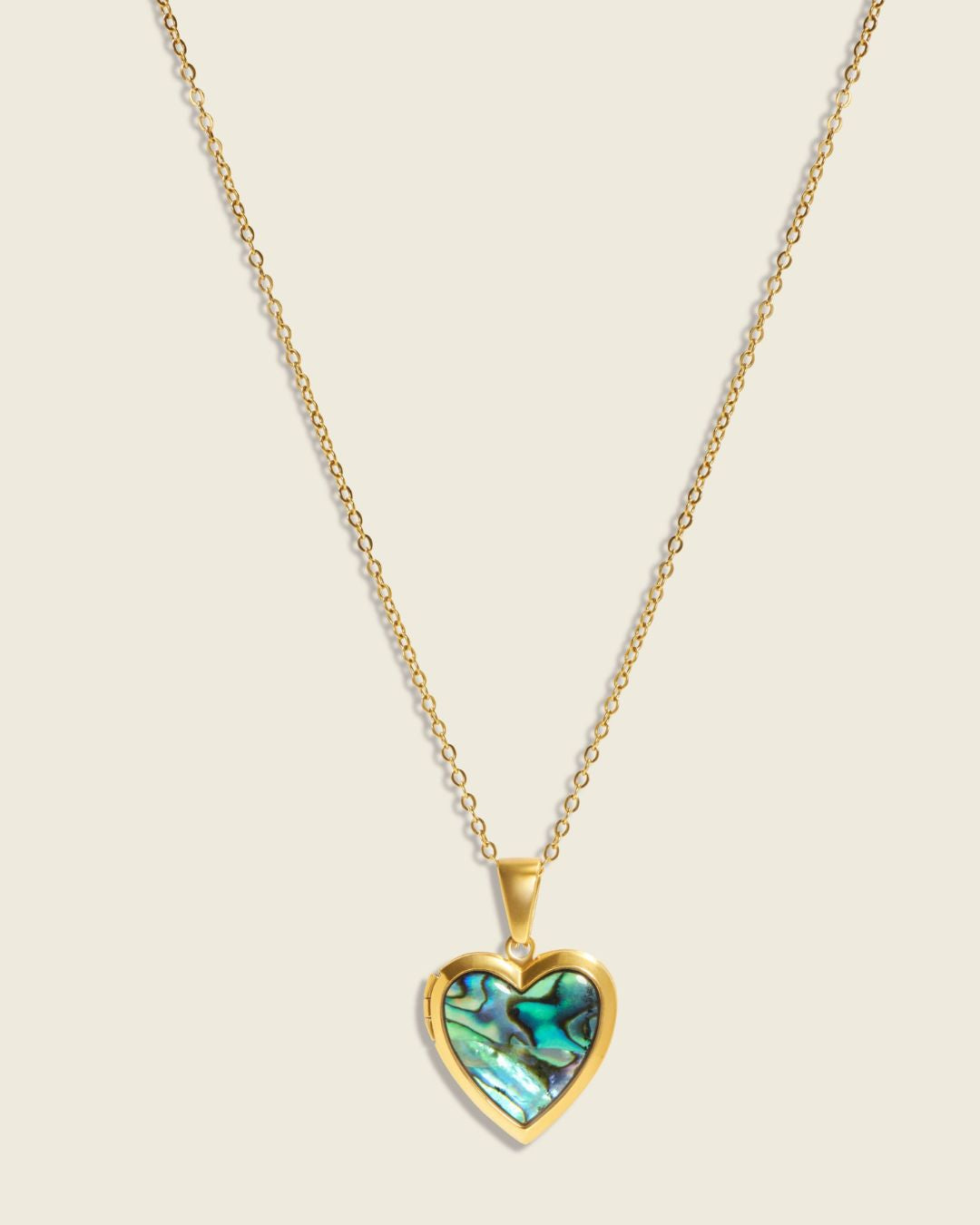 The Mermaid’s Keepsake | Blue Mother of Pearl 18ct PVD Gold-Plated Locket Necklace