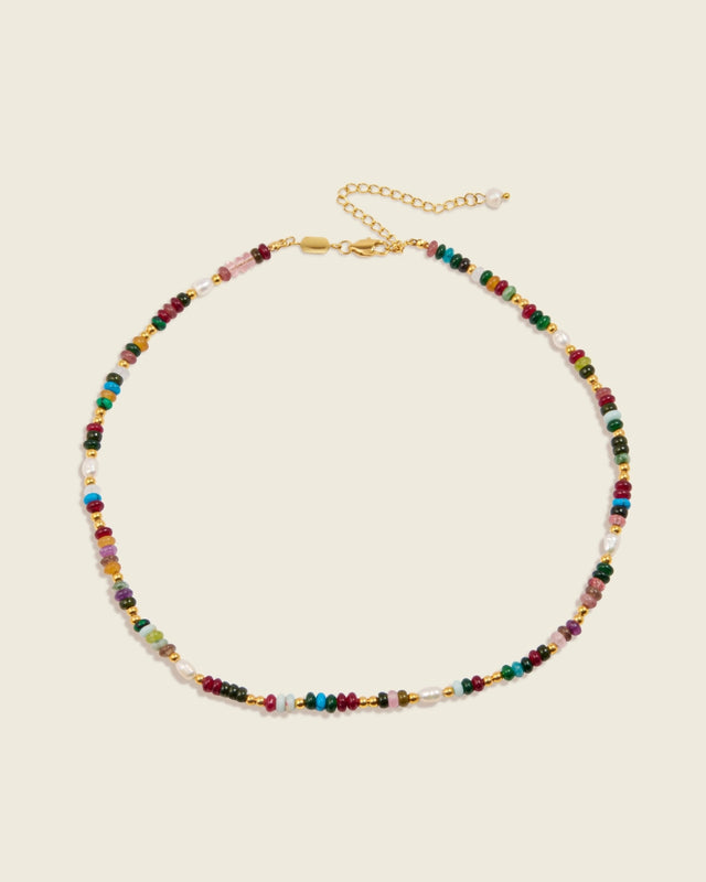 The Shoreline Heirloom | Mixed Gemstone 18ct PVD Gold-Plated Necklace