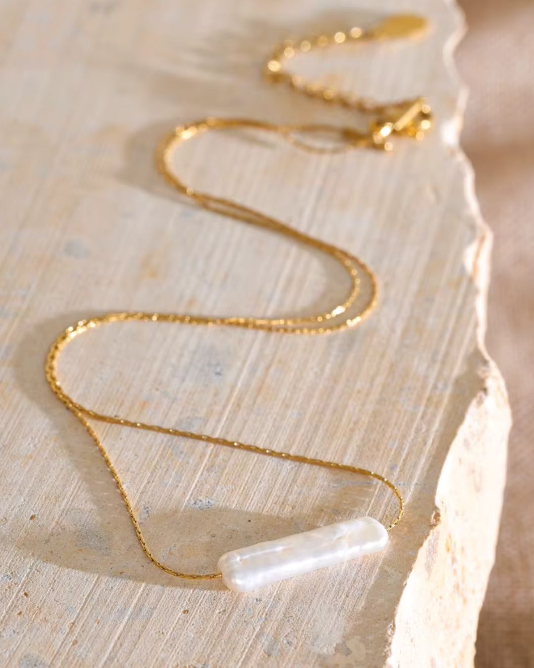 The Moon's Keepsake | Freshwater Pearl 18ct PVD Gold-Plated Necklace