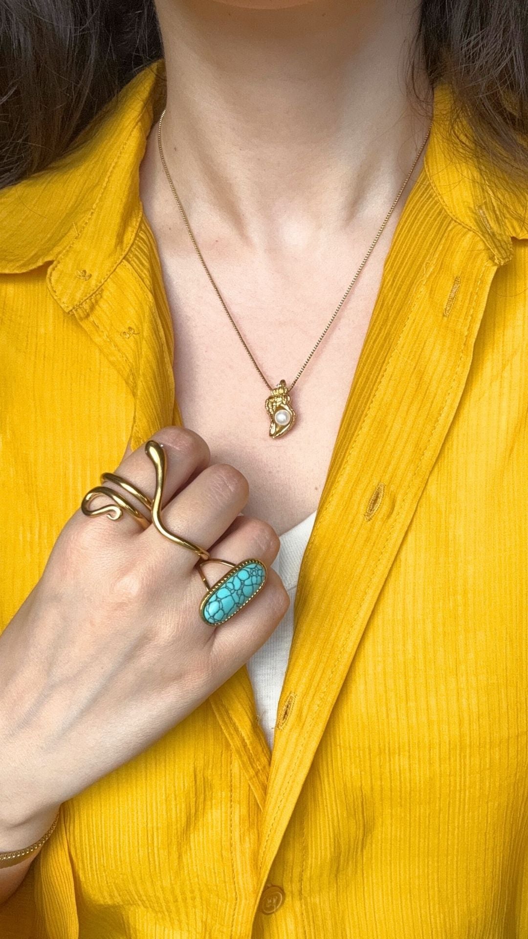 The Secret Lagoon | Turquoise 18ct PVD Gold-Plated Ring