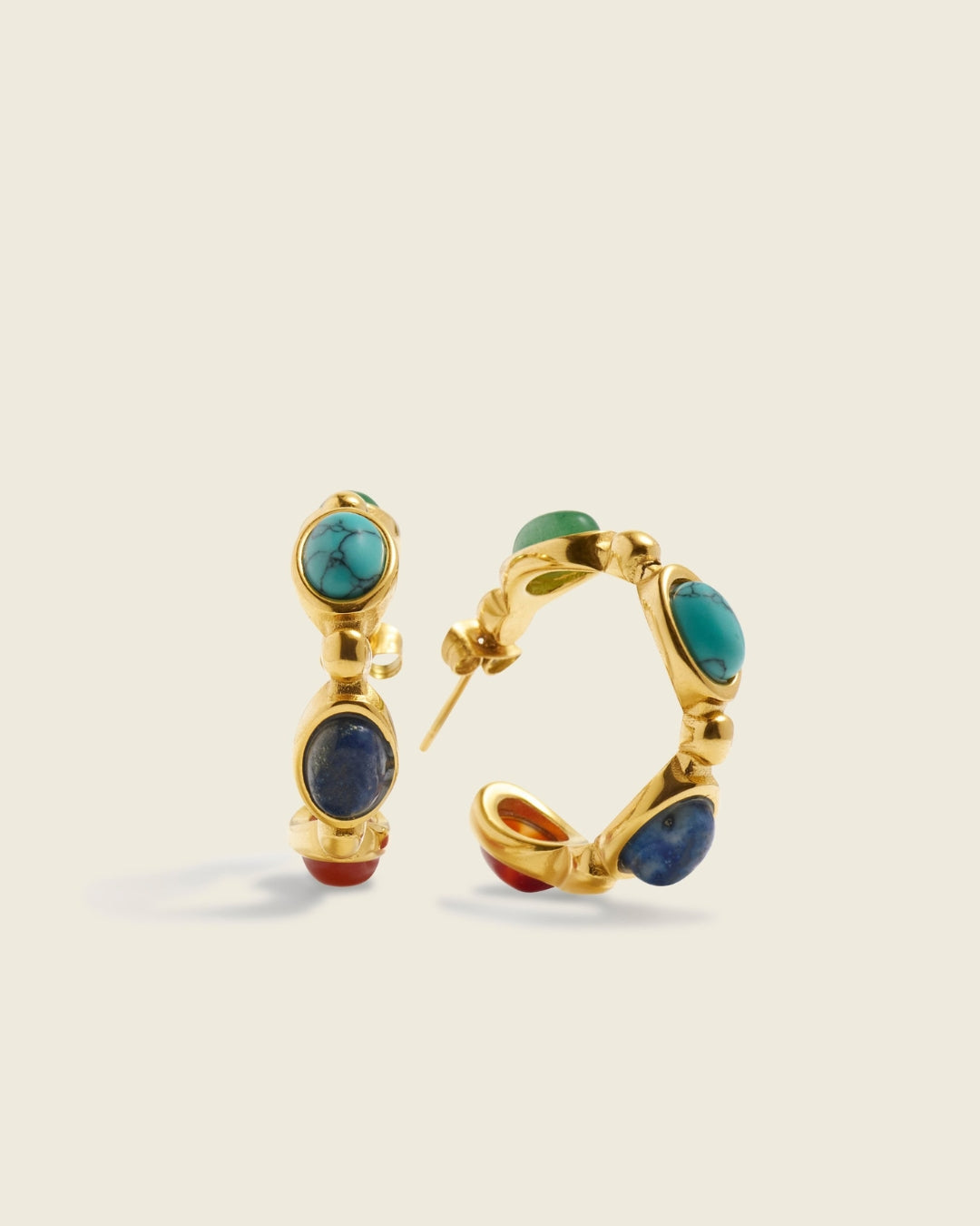 Fragments Of The Desert | Colourful Agate 18ct PVD Gold-Plated Earrings