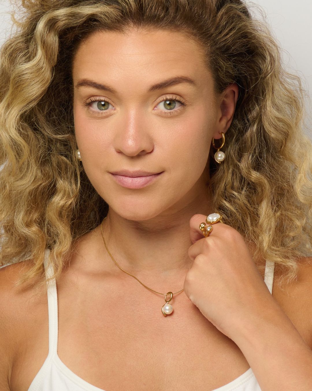 The Coastal Heirloom Set | Pearl 18ct PVD Gold-Plated Jewellery Set