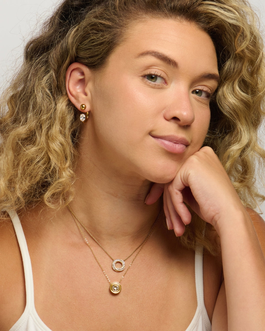 The Lunar Veil | Cubic Zirconia 18ct PVD Gold-Plated Pendant Necklace