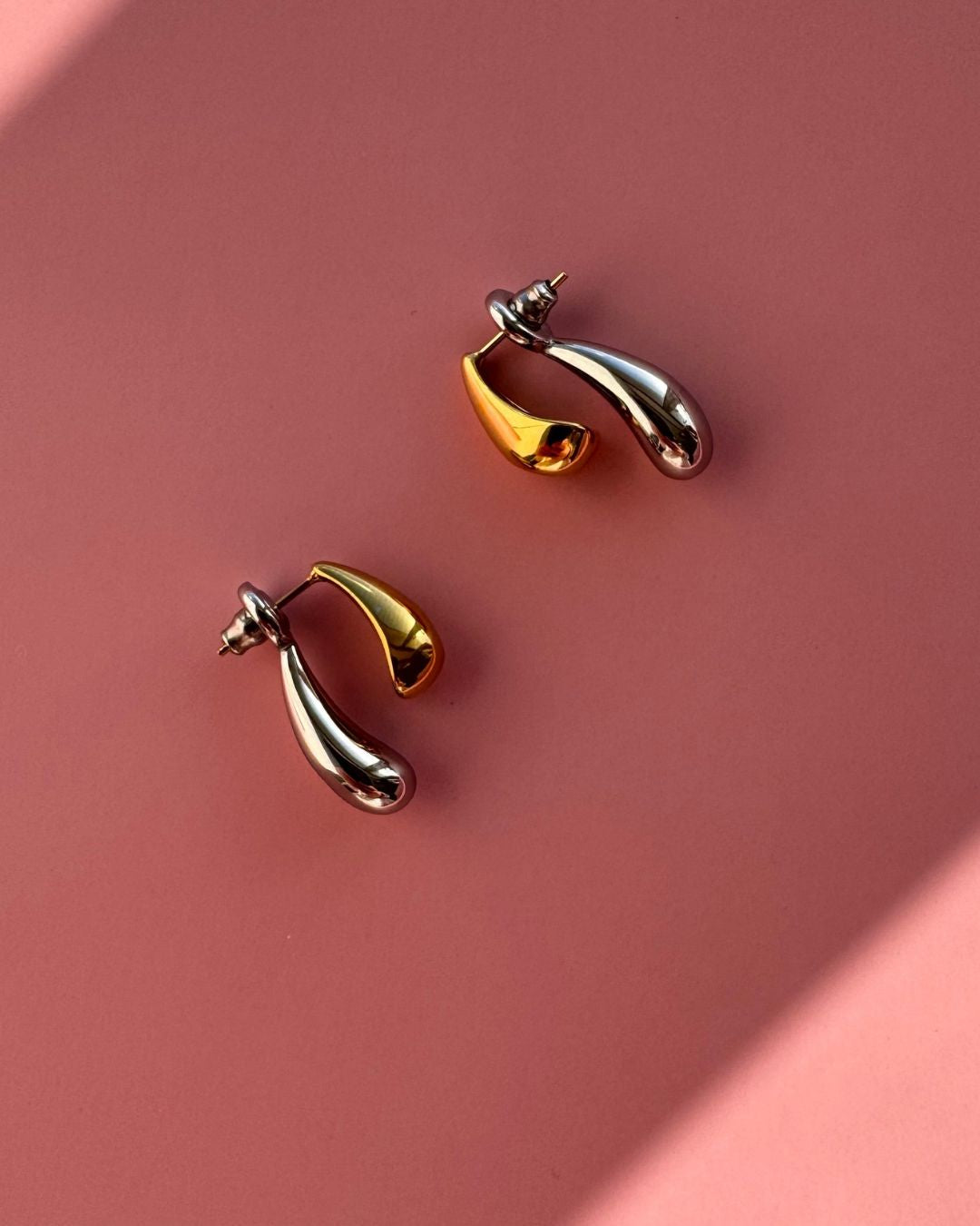 The Two Lights | Mixed Metal Gold & Silver Stud Earrings