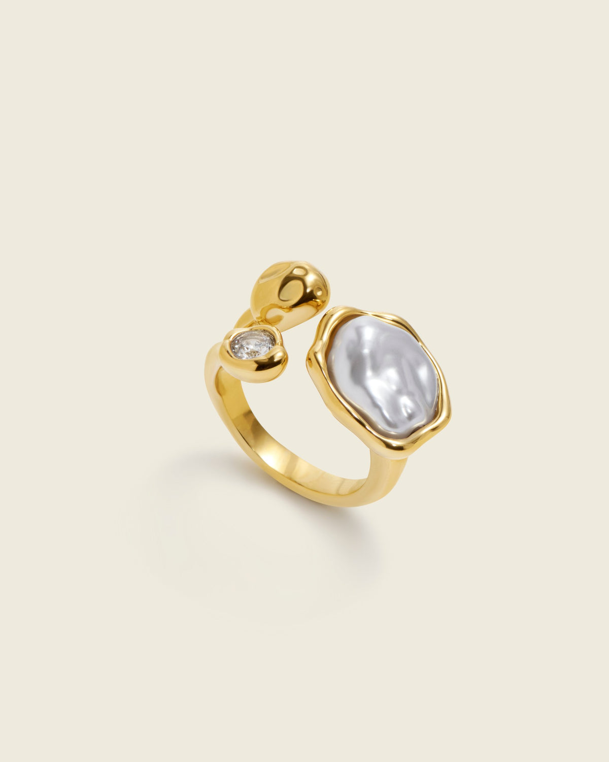 The Moonflower | Cubic Zirconia 18ct PVD Gold-Plated Ring