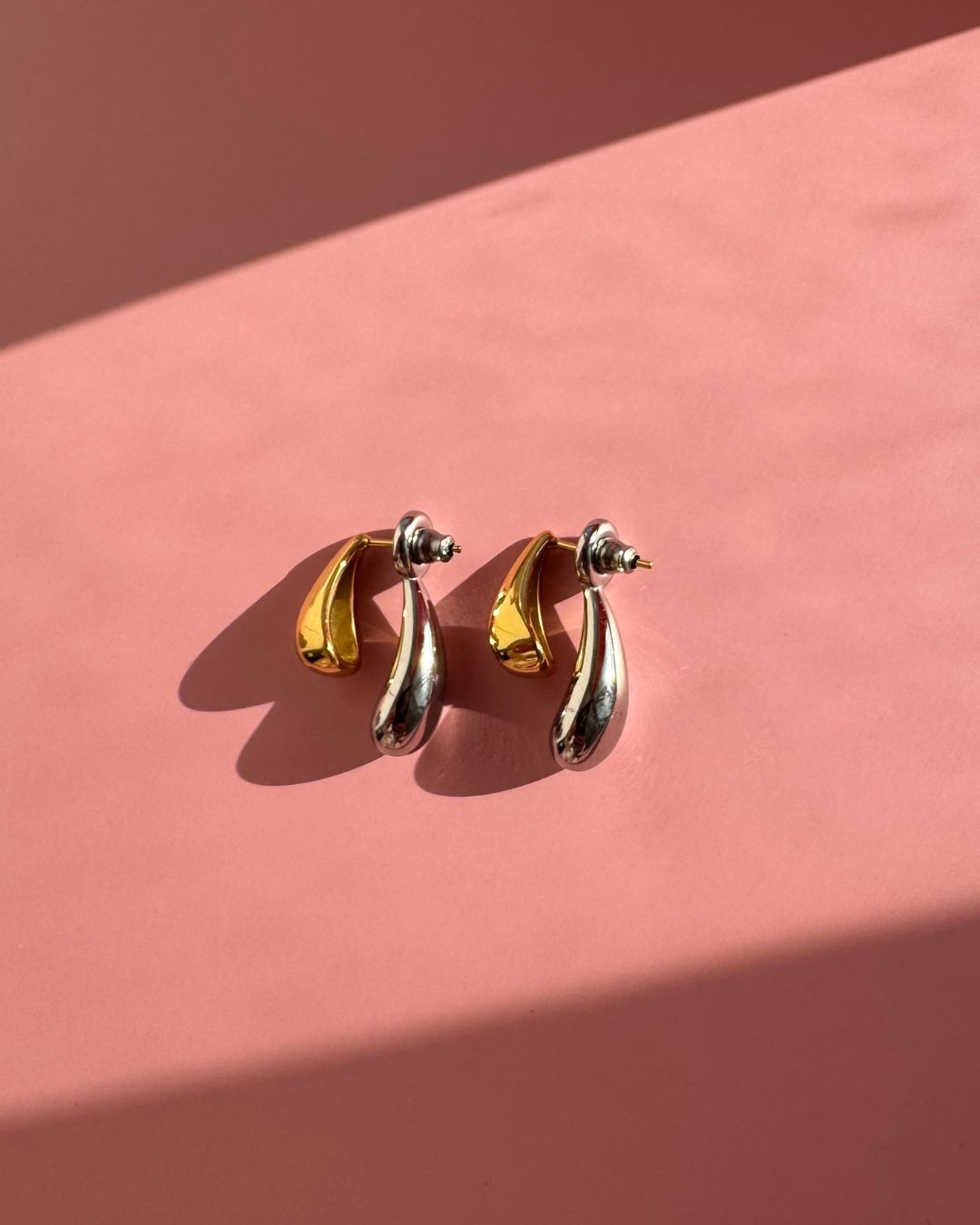 The Two Lights | Mixed Metal Gold & Silver Stud Earrings