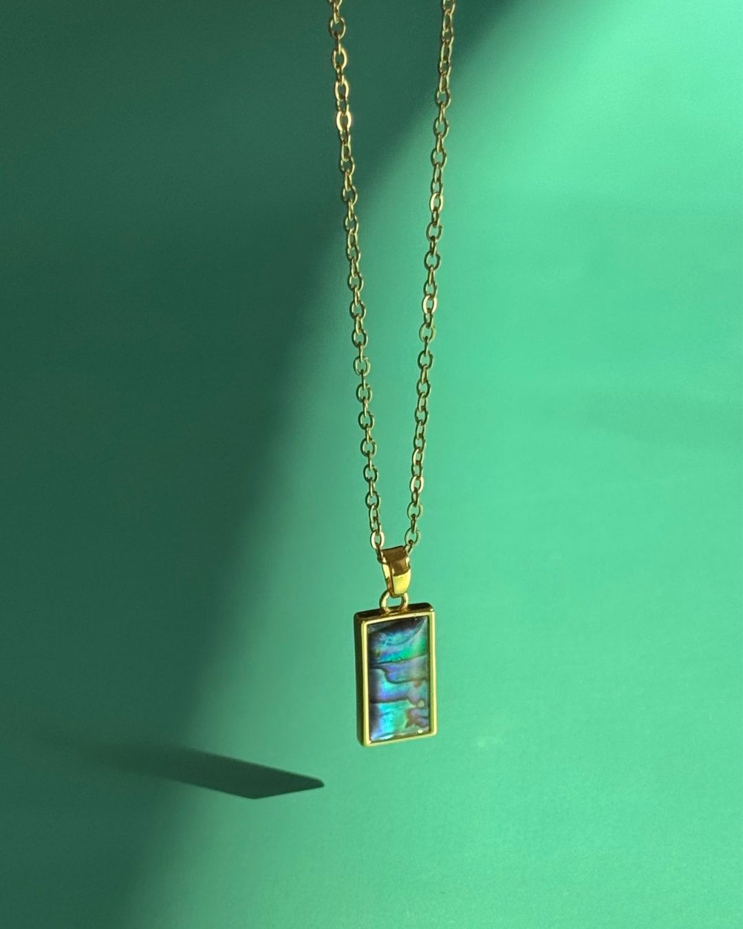 The Tidekeeper | Blue Mother of Pearl 18ct PVD Gold-Plated Pendant Necklace