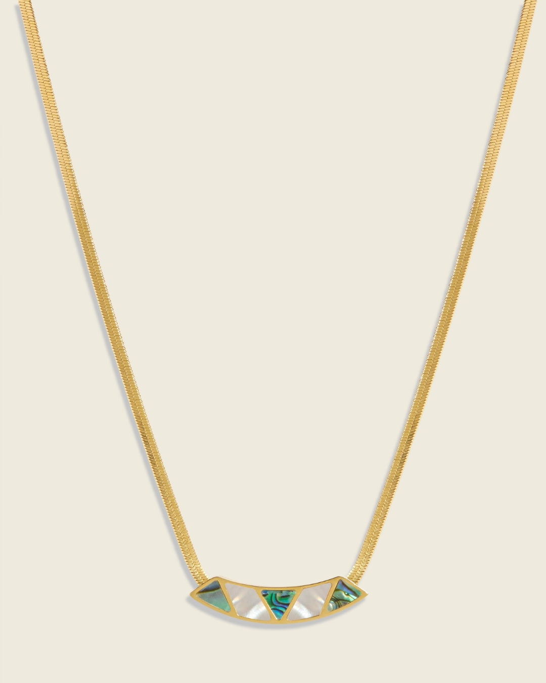 Parrot's Cove | Blue & White Mother of Pearl 18ct PVD Gold-Plated Necklace