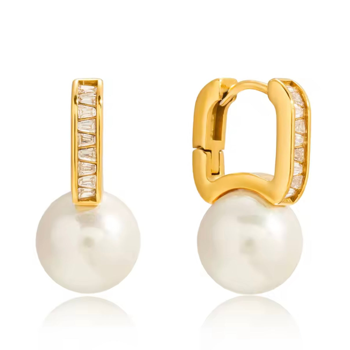 Alva Pearl Zircon Studs