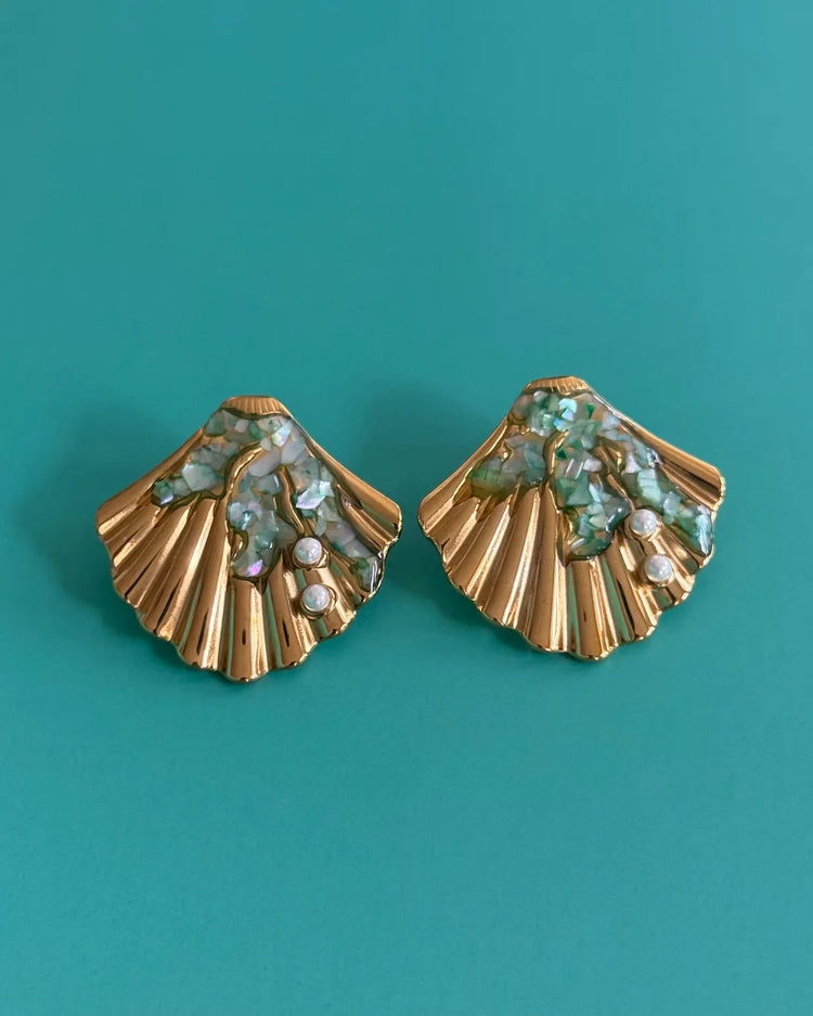 Shells Of Light | Sea-Inspired 18ct PVD Gold-Plated Shell Earrings