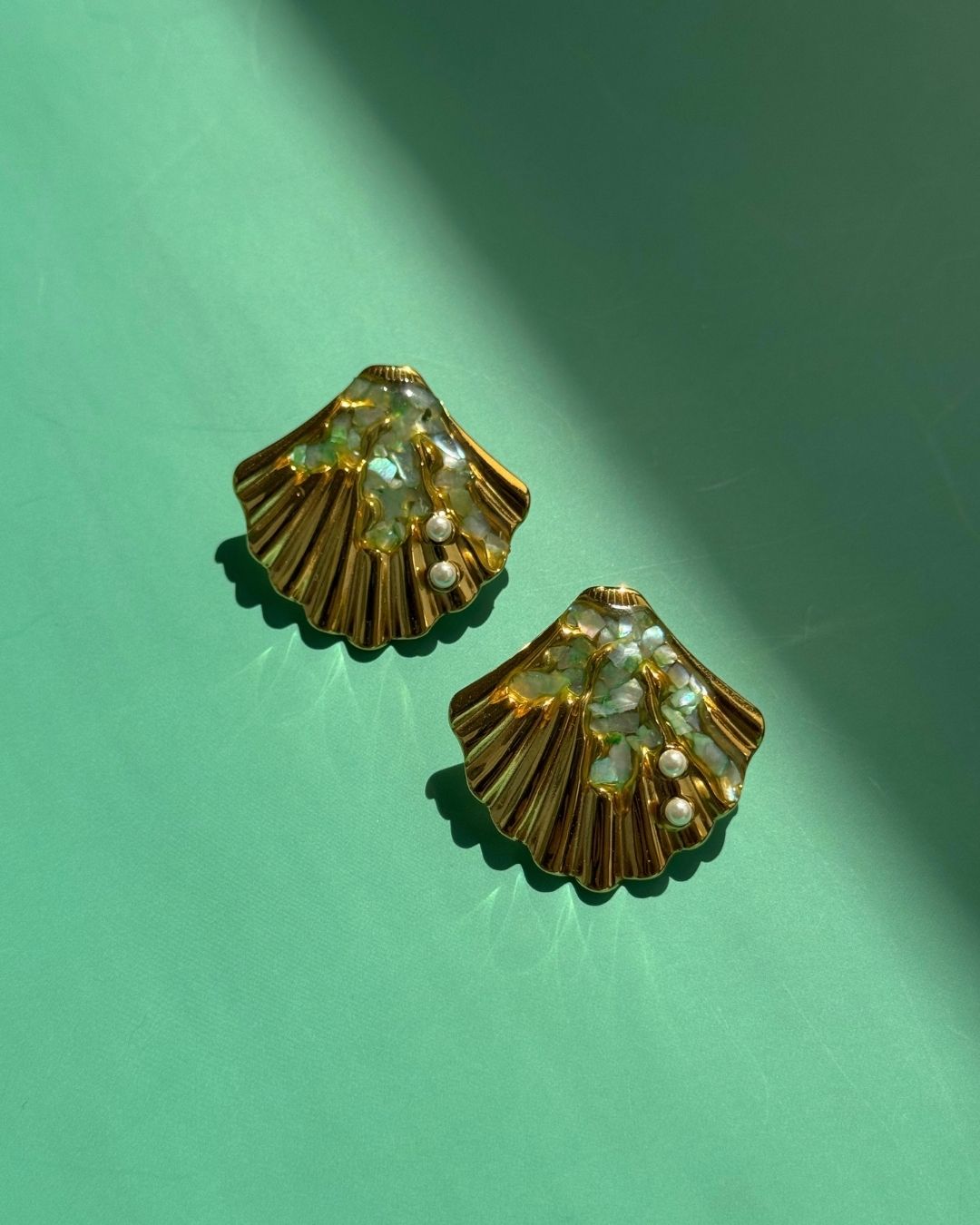 Shells Of Light | Sea-Inspired 18ct PVD Gold-Plated Shell Earrings