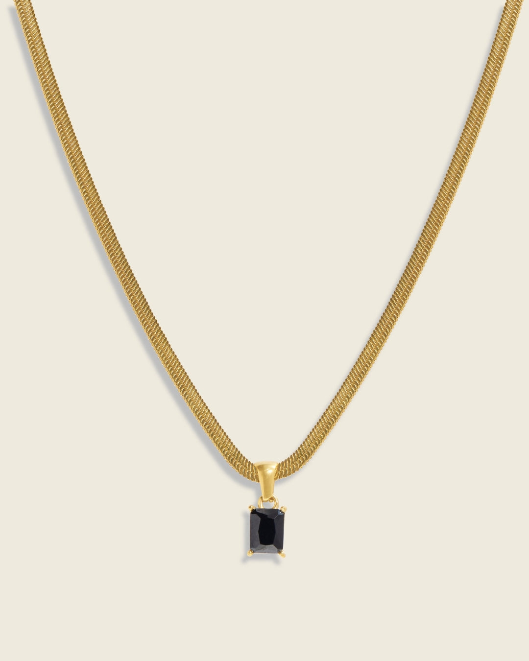 Something in the Dark | Black Cubic Zirconia 18ct PVD Gold-Plated Necklace