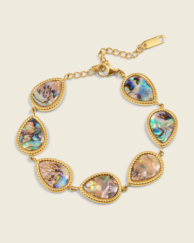 The Hidden Sea | Blue Mother of Pearl 18ct PVD Gold-Plated Bracelet