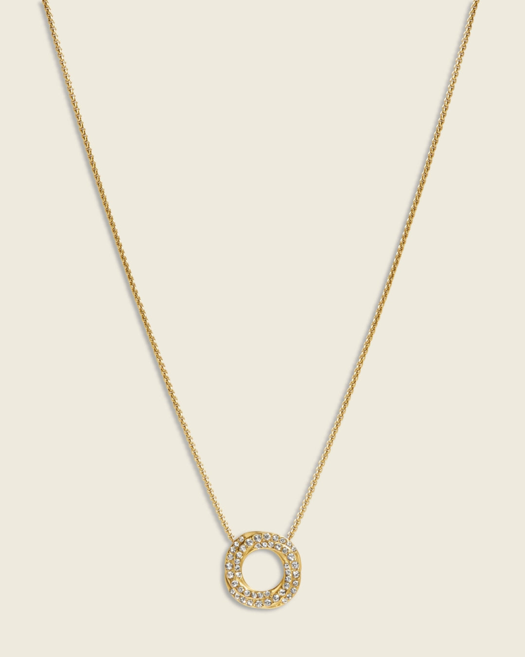 The Lunar Veil | Cubic Zirconia 18ct PVD Gold-Plated Pendant Necklace