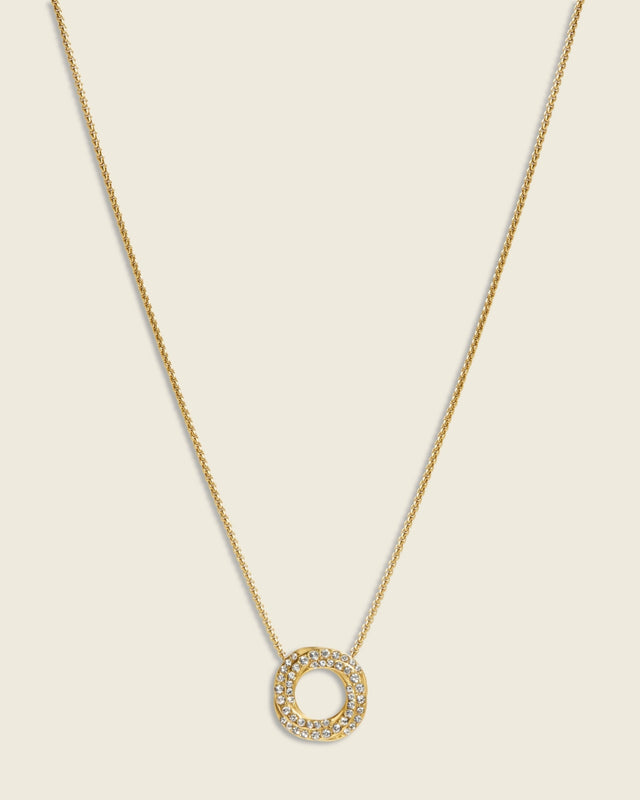 The Lunar Veil | Cubic Zirconia 18ct PVD Gold-Plated Pendant Necklace
