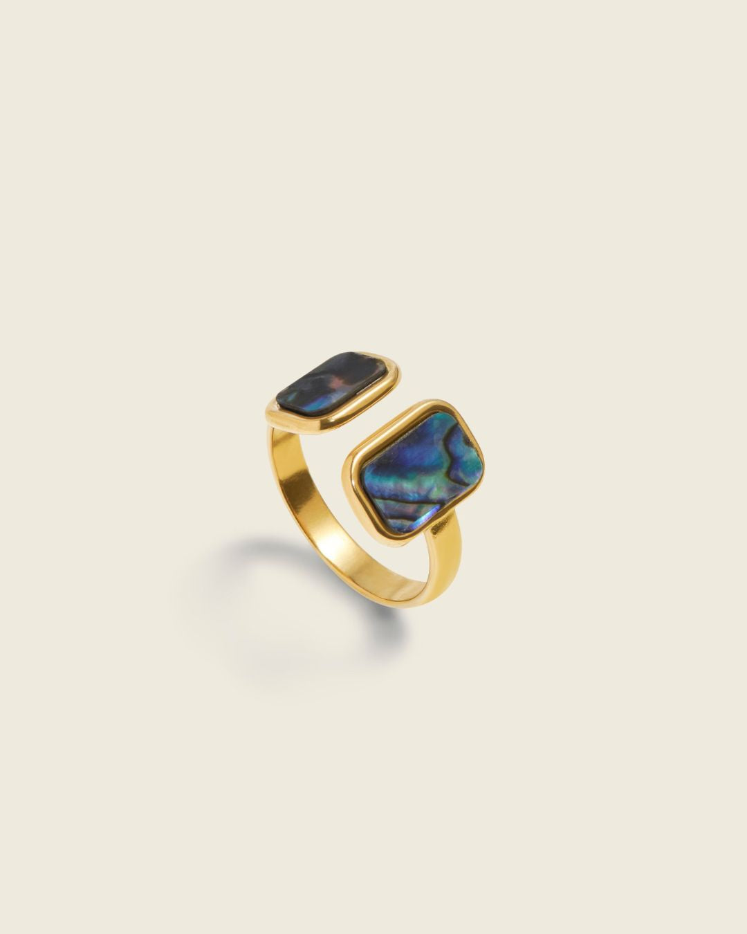 Signature Blue Mother of Pearl Rings | 18ct PVD Gold-Plated Rings