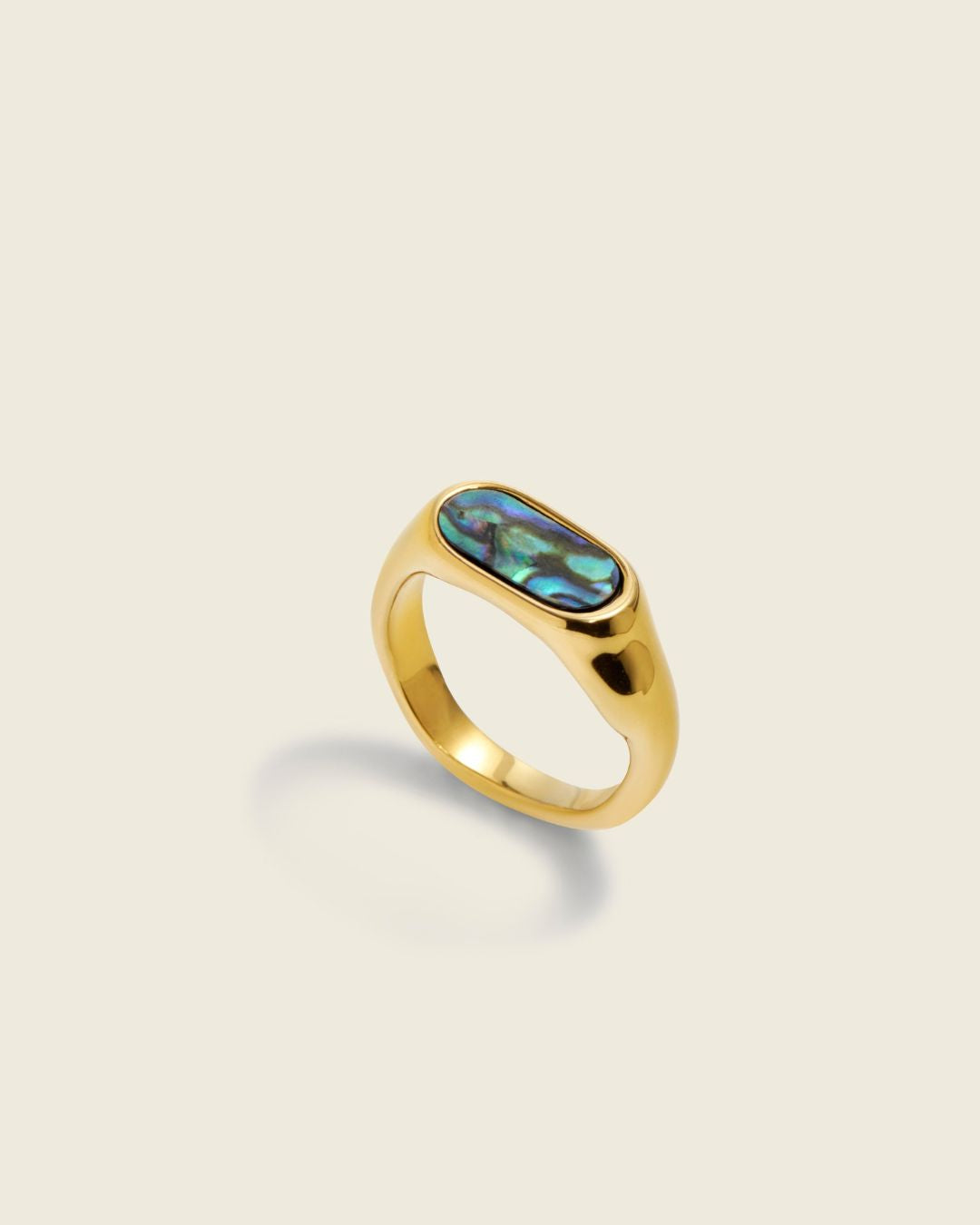 Signature Blue Mother of Pearl Rings | 18ct PVD Gold-Plated Rings