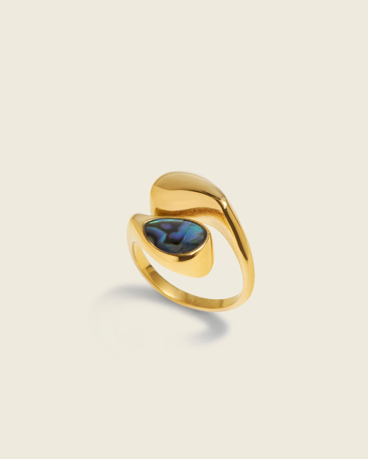 The Nova | Blue Mother of Pearl 18ct PVD Gold-Plated Ring