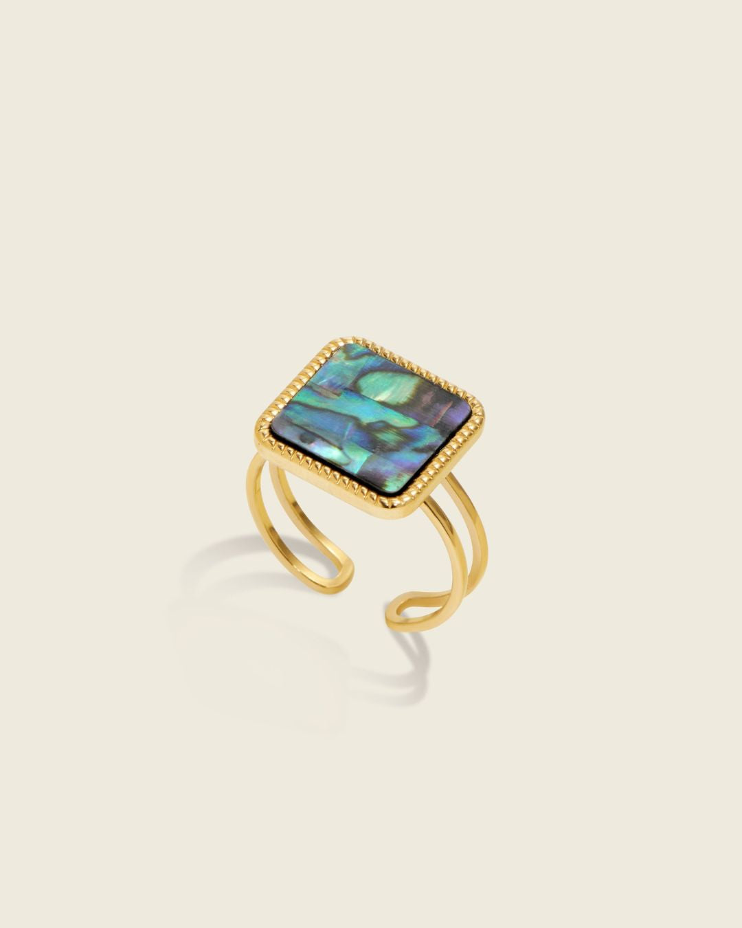 Signature Blue Mother of Pearl Rings | 18ct PVD Gold-Plated Rings