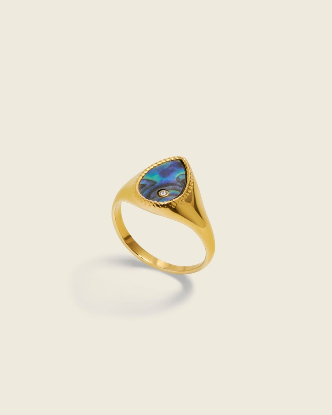 Signature Blue Mother of Pearl Rings | 18ct PVD Gold-Plated Rings