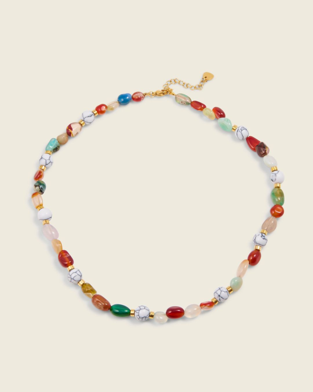 Treasures Left By Tides | Mixed Gemstone 18ct PVD Gold-Plated Necklace