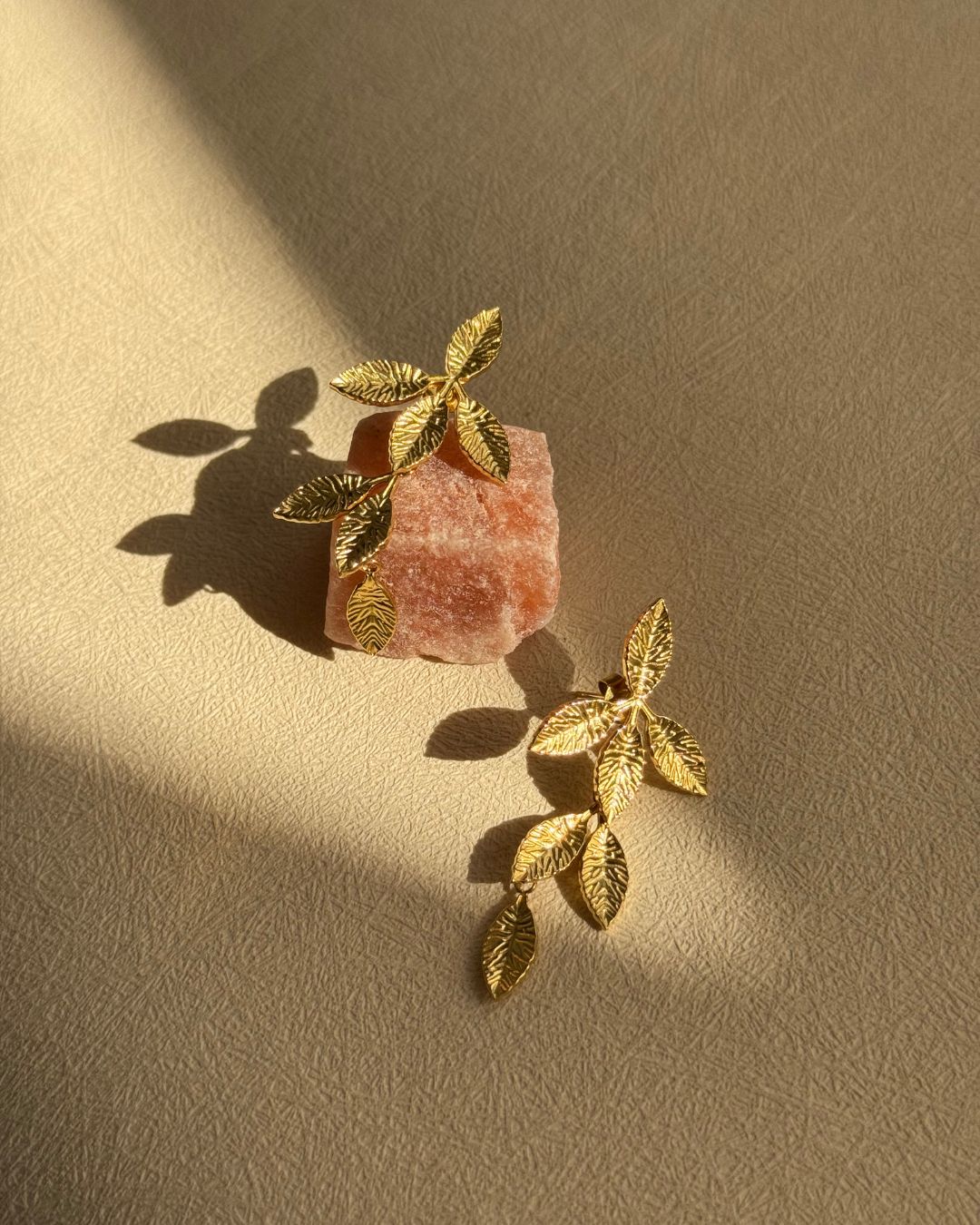 The Shape Of Ferns | Nature-Inspired 18ct PVD Gold-Plated Drop Earrings