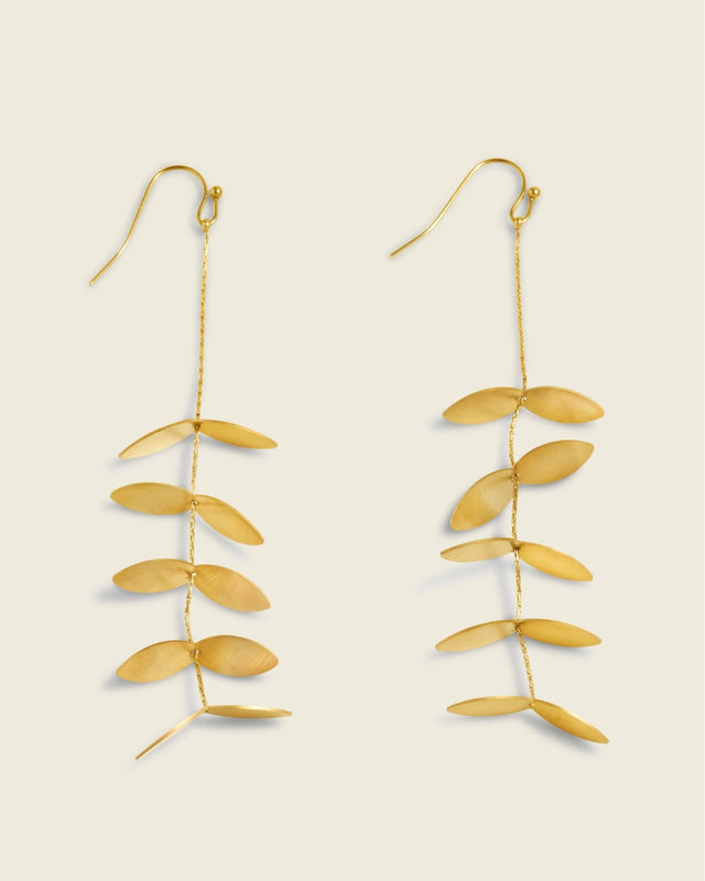 Where Leaves Dance | Nature-Inspired 18ct PVD Gold-Plated Drop Earrings