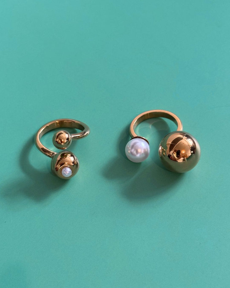 The Night Bloom | Pearl 18ct PVD Gold-Plated Ring