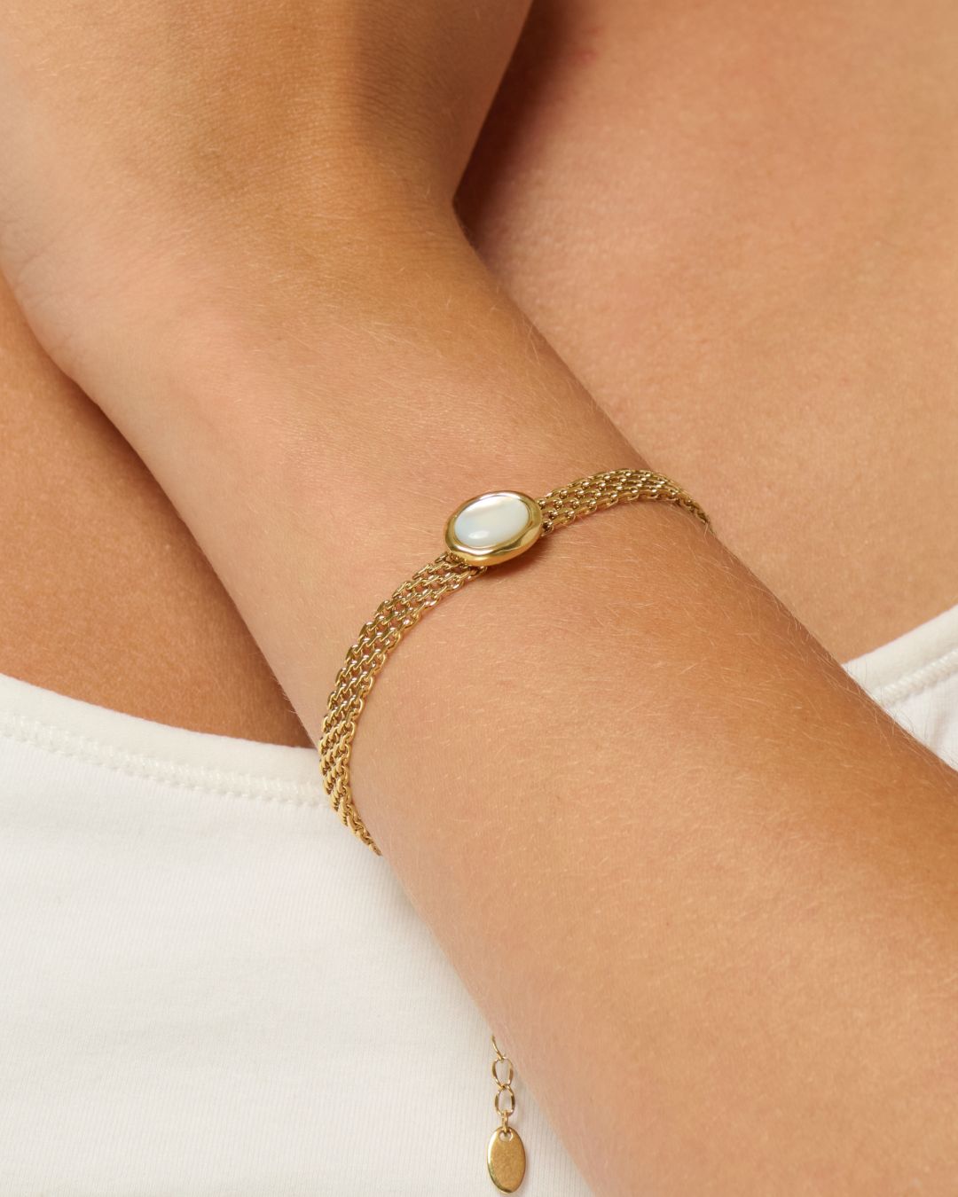 The Full Moon | Tiger Stone 18ct PVD Gold-Plated Bracelet