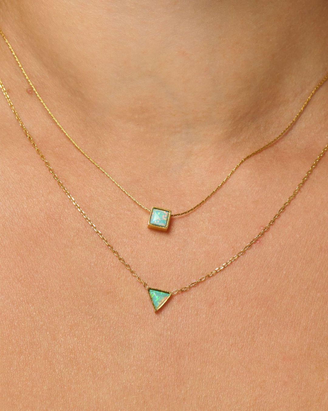 The Cosmic | Blue Opal 18ct PVD Gold-Plated Pendant Necklace