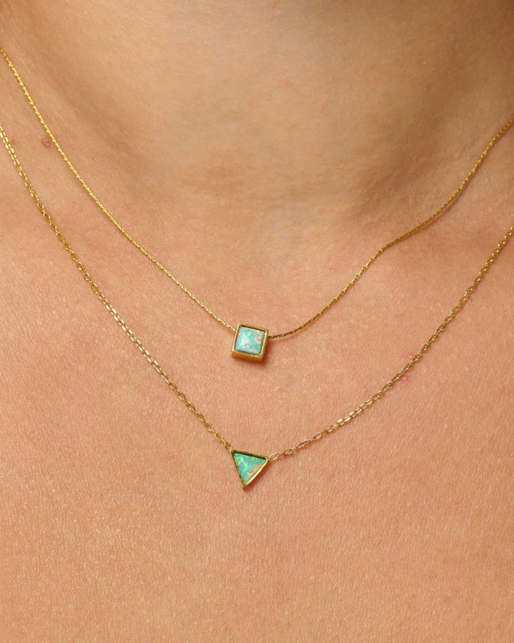 The Cosmic | Blue Opal 18ct PVD Gold-Plated Pendant Necklace