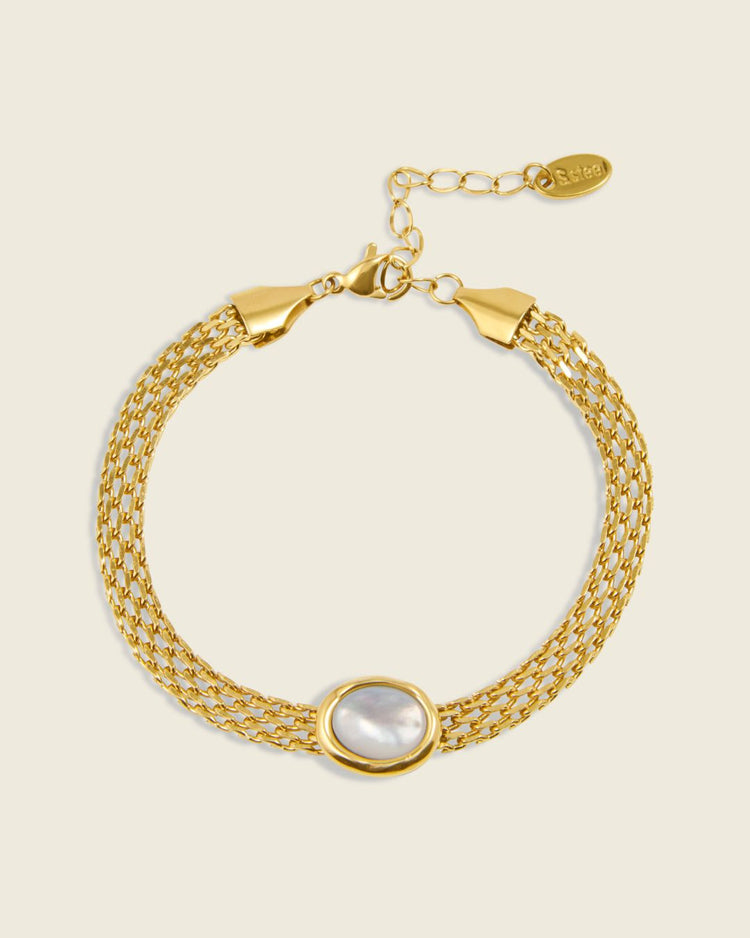 The Full Moon | Tiger Stone 18ct PVD Gold-Plated Bracelet