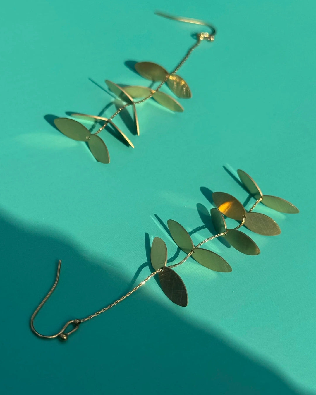 Where Leaves Dance | Nature-Inspired 18ct PVD Gold-Plated Drop Earrings