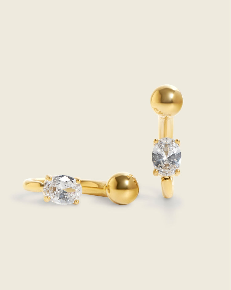 The Arc | Cubic Zirconia 18ct PVD Gold-Plated Earrings