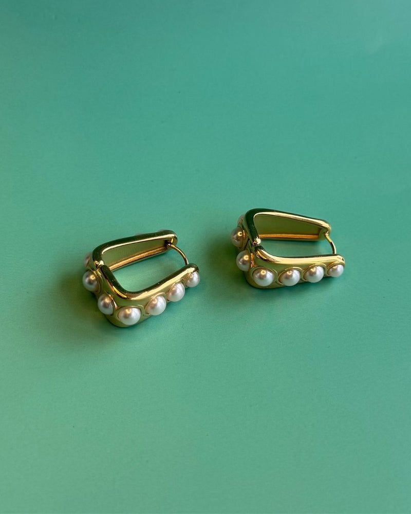 Kept in Pearl | Pearl 18ct PVD Gold-Plated Hoop Earrings