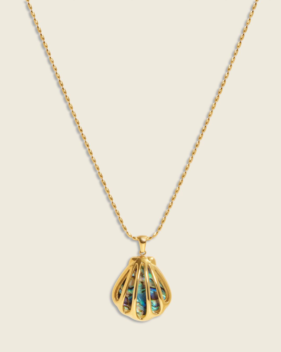 The Clamshell Set | Blue Mother of Pearl Shell 18ct PVD Gold-Plated Jewellery Set