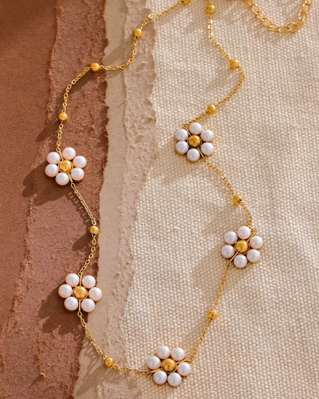 Where Starlight Falls | Imitation Pearl 18ct PVD Gold-Plated Necklace