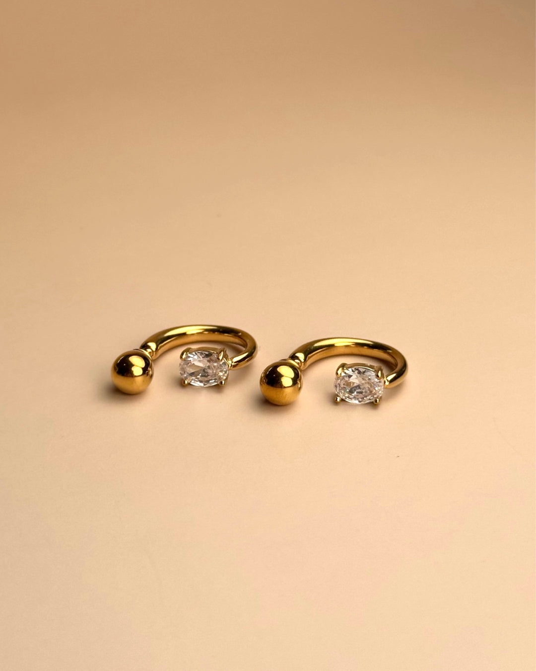 The Arc | Cubic Zirconia 18ct PVD Gold-Plated Earrings