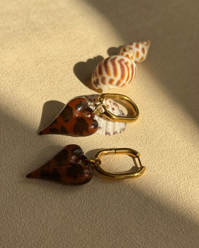 The Wild Stripe | Statement Resin 18ct PVD Gold-Plated Drop Earrings