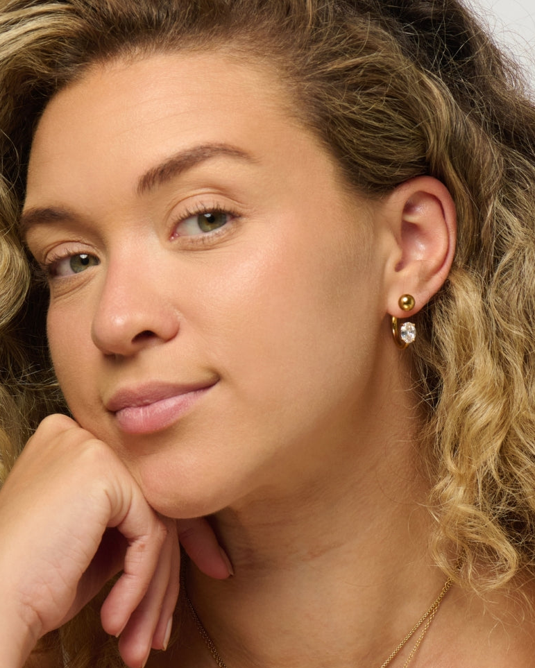 The Arc | Cubic Zirconia 18ct PVD Gold-Plated Earrings