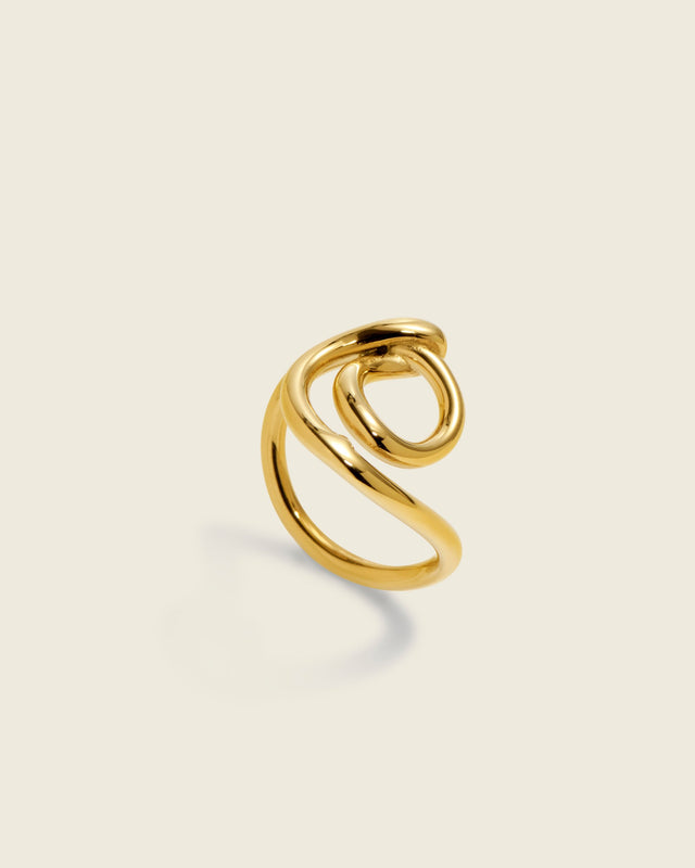 The Sea's Signature | Sea-Inspired 18ct PVD Gold-Plated Ring