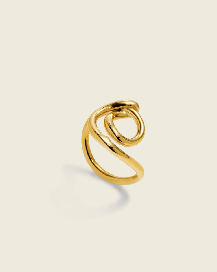 The Sea's Signature | Sea-Inspired 18ct PVD Gold-Plated Ring