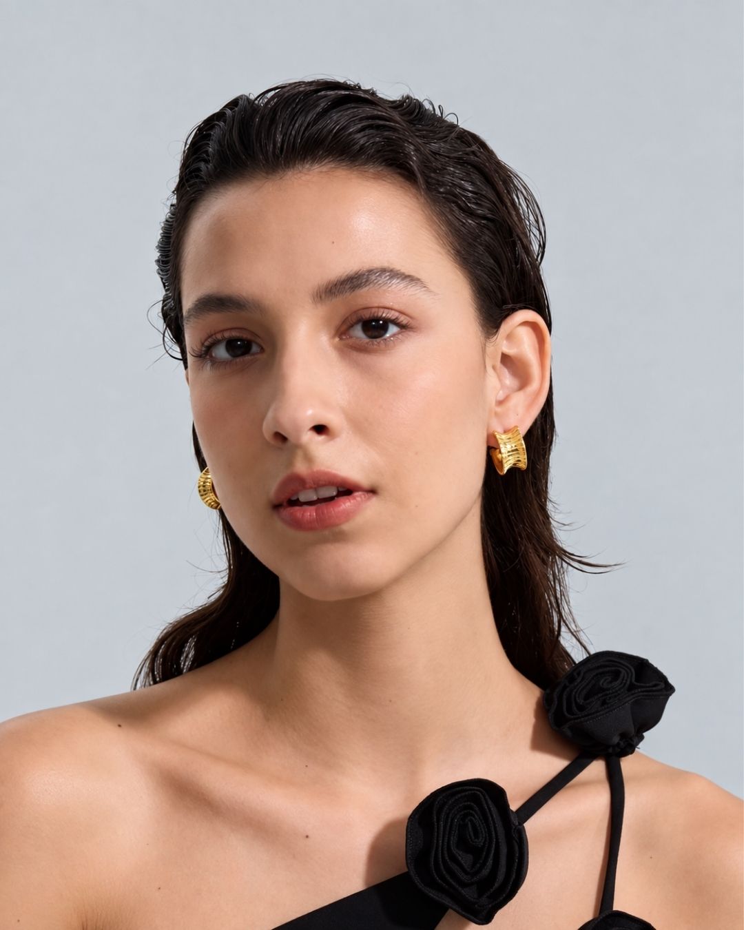 Sunlit Cove | Sculptural 18ct PVD Gold-Plated Hoop Earrings