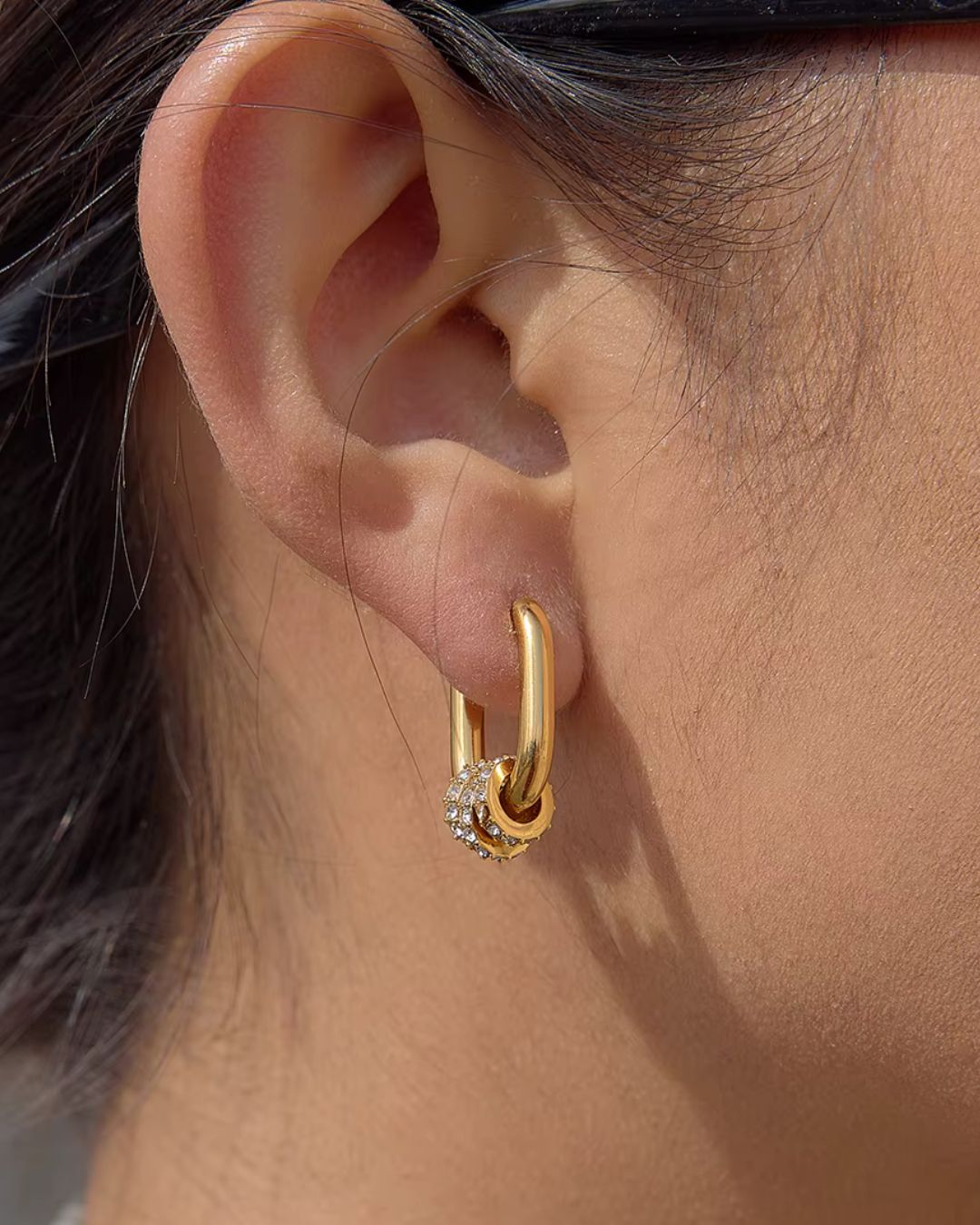 The Gilded Halo | Zircon 18ct PVD Gold-Plated Hoop Earrings